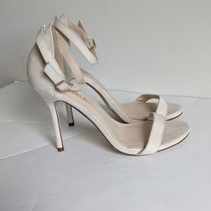 Lulu's White Ivory Strappy Heels Sandals